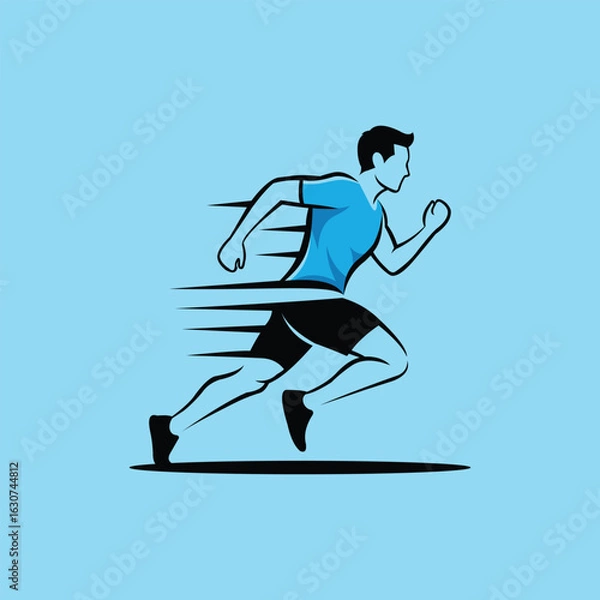 Obraz Speed Man Running Illustration Creative Design Template Logo