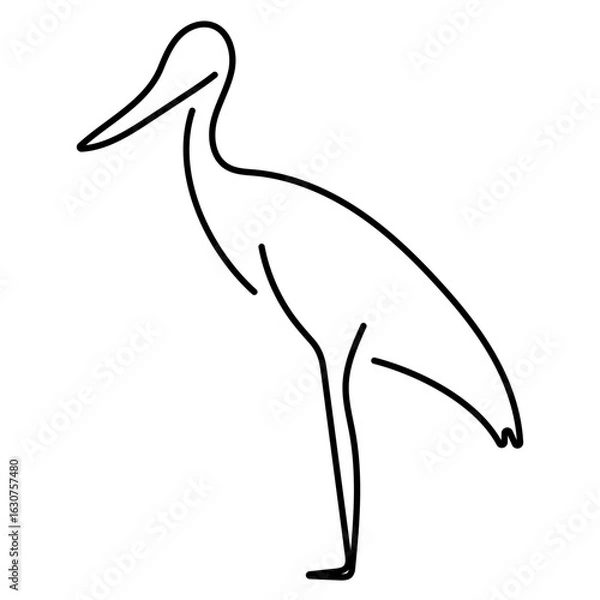 Fototapeta stork icon isolated on white background, vector illustration.