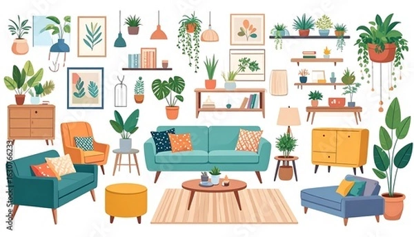 Fototapeta Home Decor Items Collection