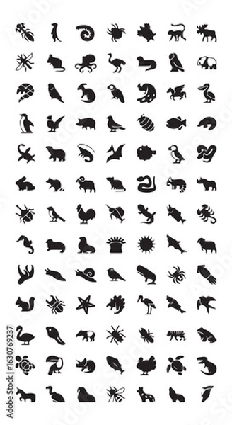 Obraz Animals logos collection. Animal logo set. Isolated on White background