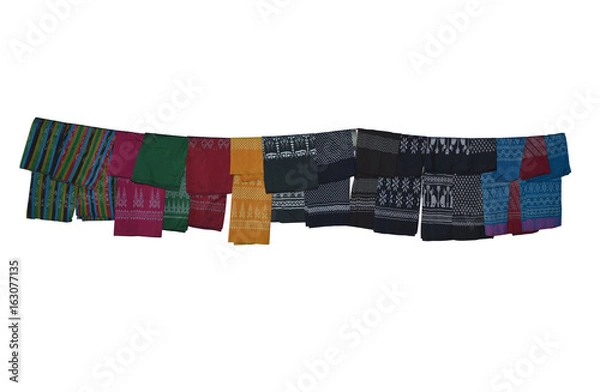 Obraz Sarong on hanging on a rack  thailand white background