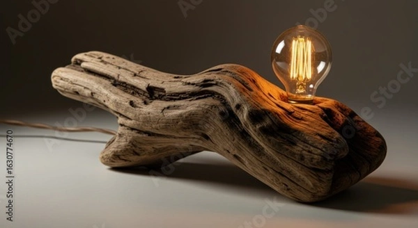 Obraz Rustic driftwood lamp