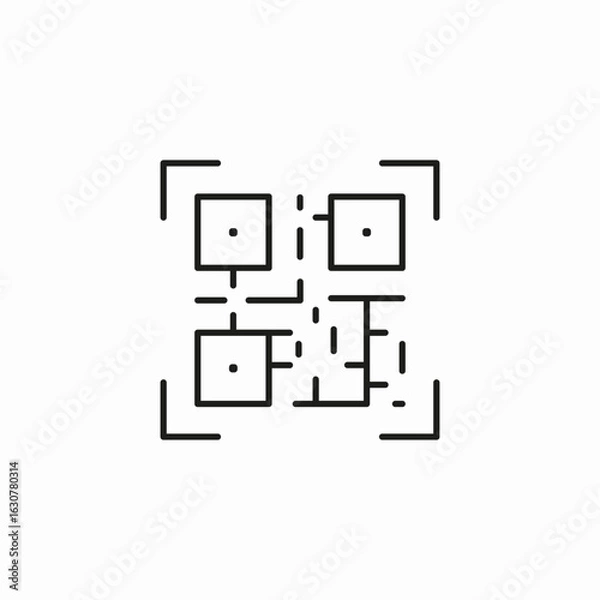 Fototapeta qr code scanner icon sign vector