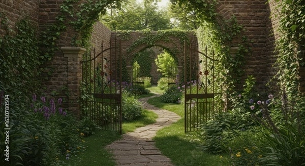 Obraz Sunlit Garden Pathway
