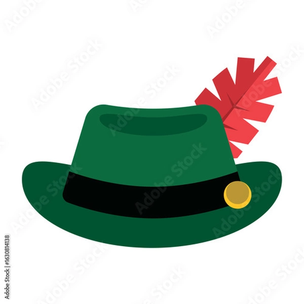 Obraz Traditional green hat. Vector