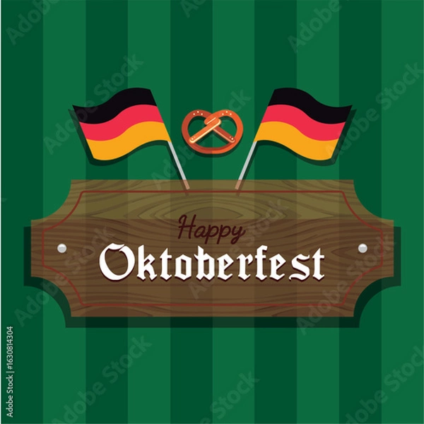 Obraz German flags Oktoberfest sign. Vector