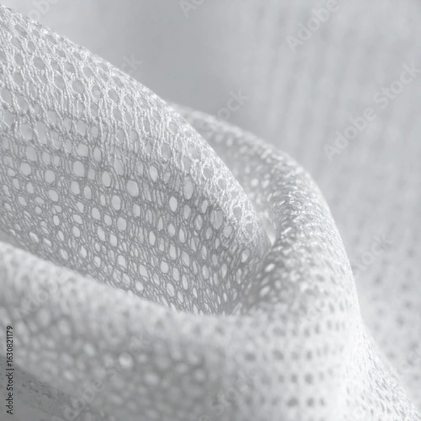 Obraz Close Up White Fabric Texture with Delicate Weave and Netting Background
