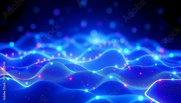 Fototapeta Futuristic Holographic Background: Glitch Aesthetic