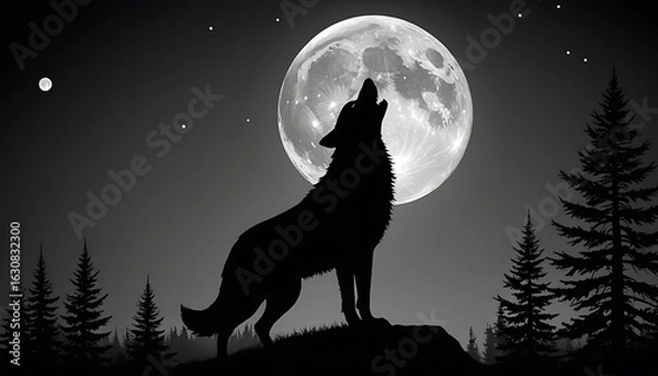 Fototapeta Majestic Lone Wolf in Winter Wonderland