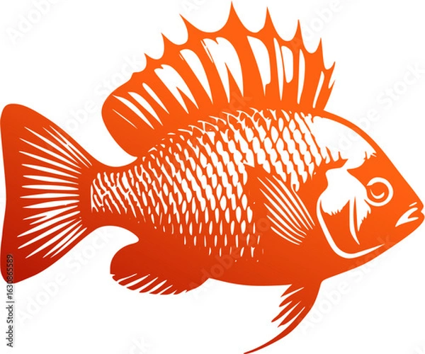 Obraz background ilustration cichlid fish