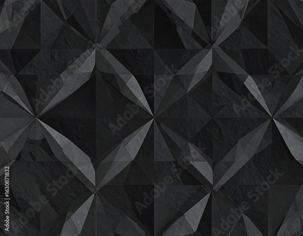 Fototapeta Dark, geometric, textured wall pattern