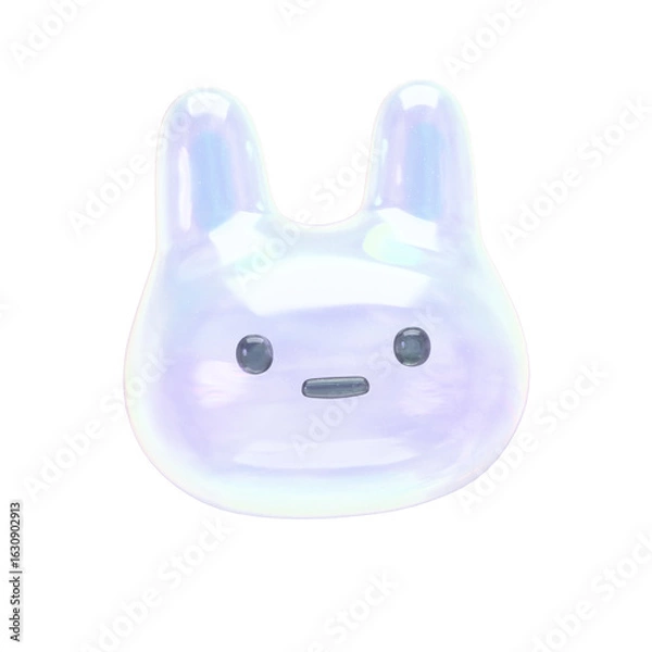 Obraz ぷっくりシール風3Dイラスト　うさぎ