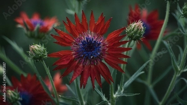 Obraz bee on a red flower