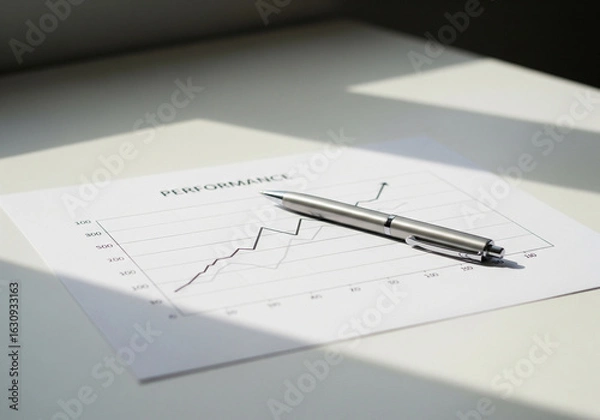 Fototapeta Business performance analysis with a line graph showing upward growth