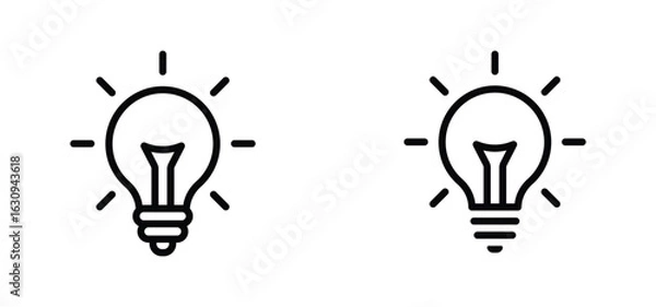 Fototapeta Lightbulb icon. Bulb lamp icons set vector. Idea symbol vector
