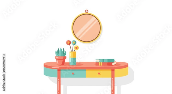Fototapeta Minimalist Dressing Table with Decorative Elements

