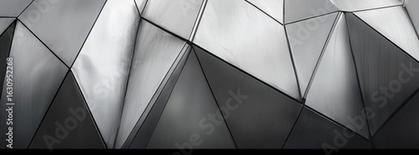 Fototapeta Abstract Geometric Pattern Featuring Triangles And Angles With Light And Shadow Detailing