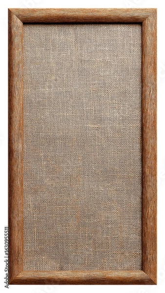 Fototapeta Rustic Wooden Frame with Natural Fabric Background for Art Display