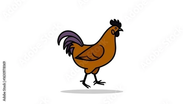 Obraz Cartoon rooster illustration