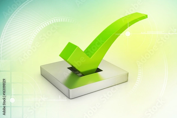 Fototapeta Right mark, vote concept