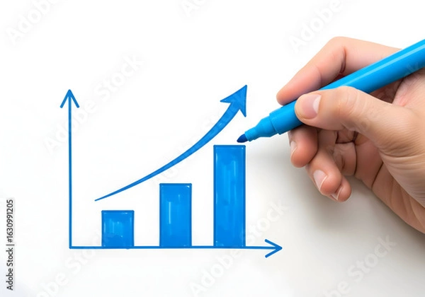 Fototapeta Business Growth Chart Showing Increasing Performance Trends