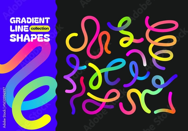 Obraz Twisted Gradient Line Shape Collection