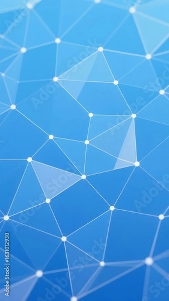 Fototapeta Geometric Network Pattern on Blue Gradient Background