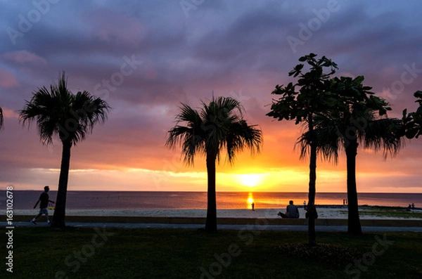 Obraz 沖縄　アラハビーチの夕焼け 