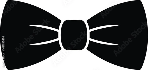 Fototapeta Single black bow tie displayed against a clean white background for formal occasions