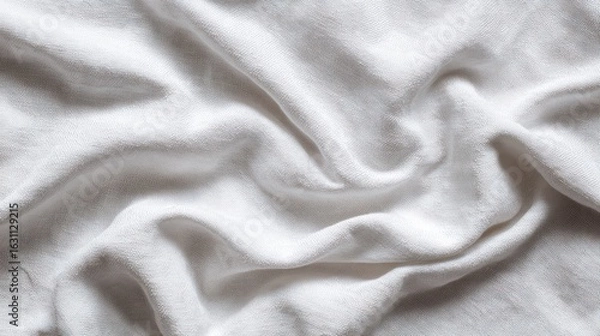 Fototapeta Textured White Fabric: A Study in Drape and Light