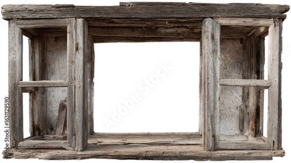 Fototapeta Rustic Weathered Wooden Window Frame