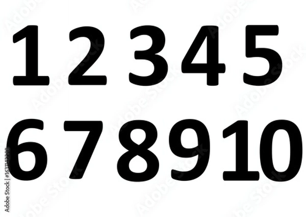 Fototapeta 1～10の黒い数字