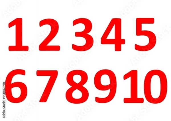 Fototapeta 1～10の赤い数字