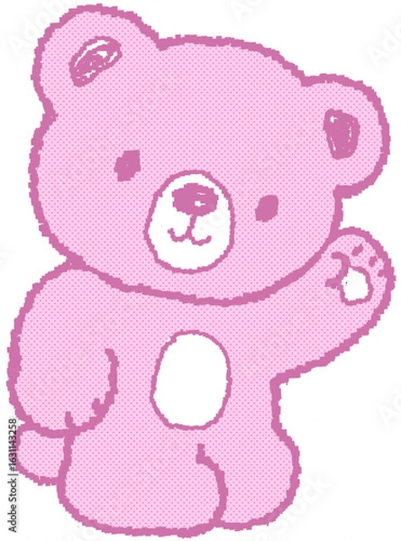 Obraz 분홍 곰돌이 손그림 일러스트 스티커