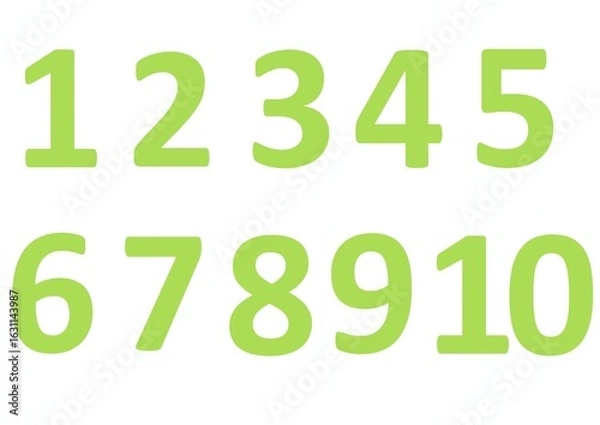 Fototapeta 1～10の緑の数字