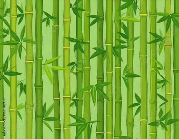 Obraz Green Bamboo Forest Pattern.