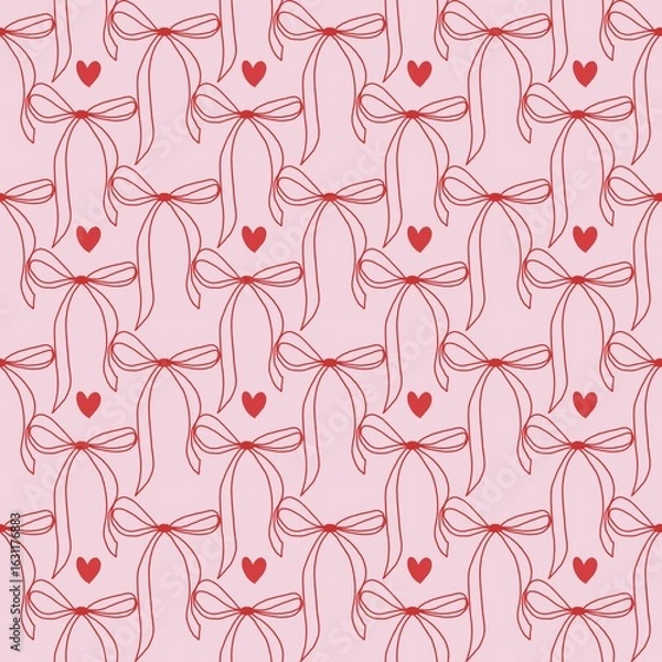 Obraz vector seamless pattern with hand drawn hearts