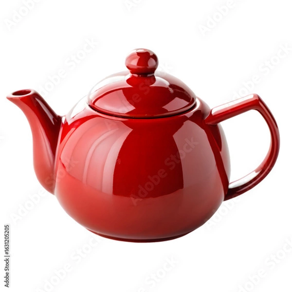 Obraz Red teapot isolated on white.