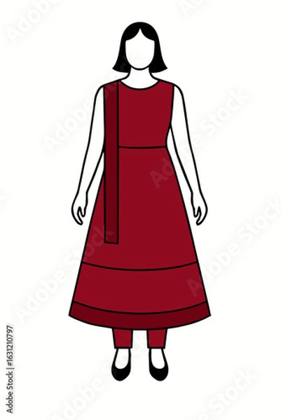 Obraz woman in red dress