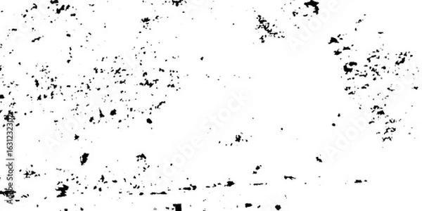 Fototapeta Distressed grain texture vector illustration dirt messy splash overlay and black and white Dust distress grungy effect paint. Vector scratch rustic surface effect monochrome texture composed dust.	
