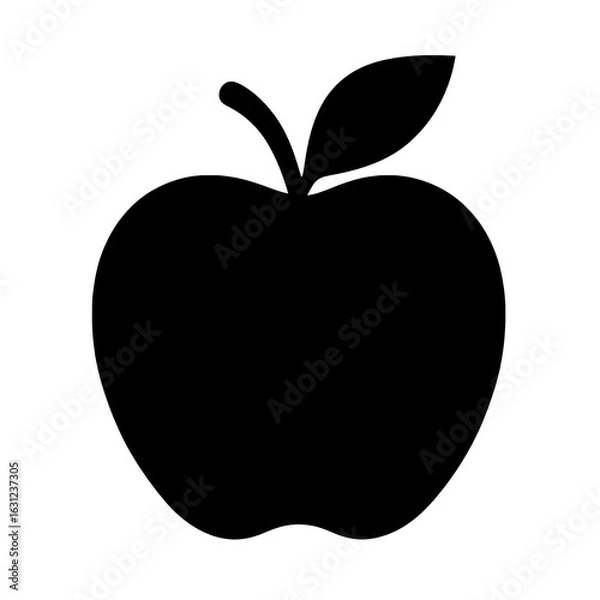 Fototapeta apple on black. apple on black background. red apple on black
silhouette of apple icon.