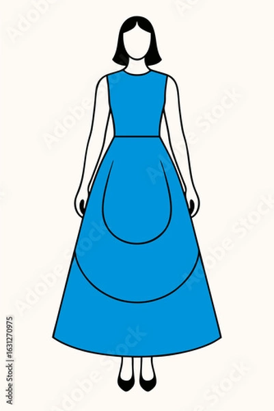 Obraz elegant woman in blue dress