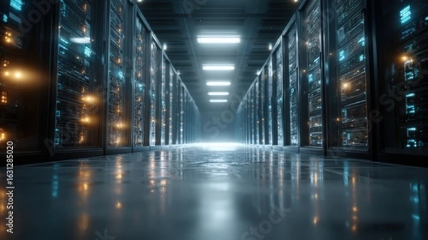 Fototapeta Efficient data center operations and facility management technology