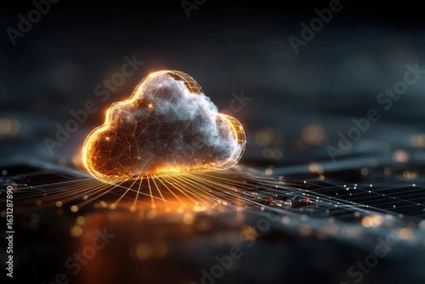 Fototapeta Innovative cloud technology transforming digital graphic design