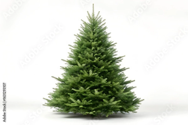 Fototapeta Classic Green Fir Tree Isolated on White Background