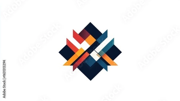 Obraz 98.An abstract logo design featuring intricate shapes and bold lines, isolated on a white background. The logo is versatile, perfect for digital and print materials like websites, posters, and