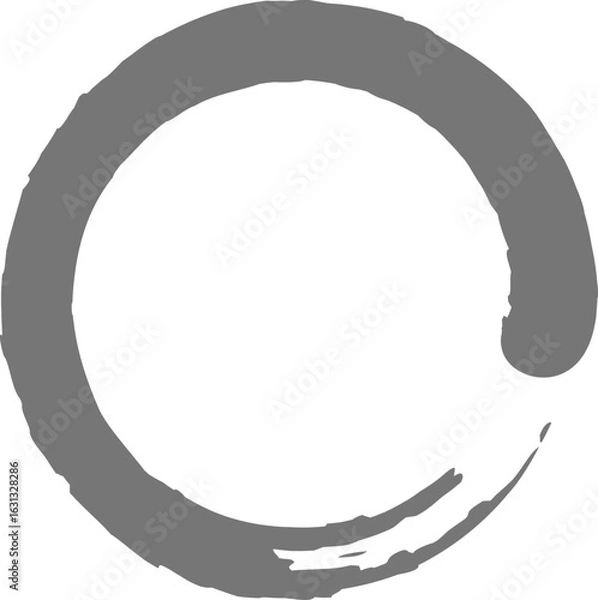 Fototapeta 원 프레임 붓터치 수묵화