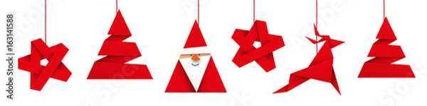 Obraz boże narodzenie origami wektor