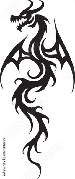 Obraz Tribal Dragon Tattoo Vector Design

