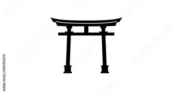 Obraz  A black torii gate symbol, vector illustrator.